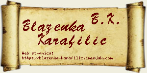 Blaženka Karafilić vizit kartica